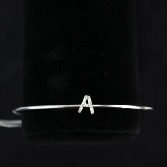 LaSoula Diamond Initial A Pendant Bracelet Silver